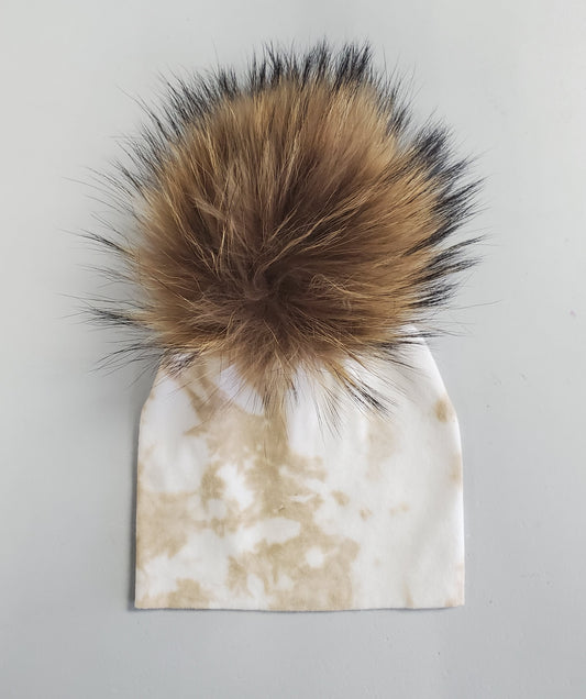 pom Cotton Hat - Tiedye Taupe