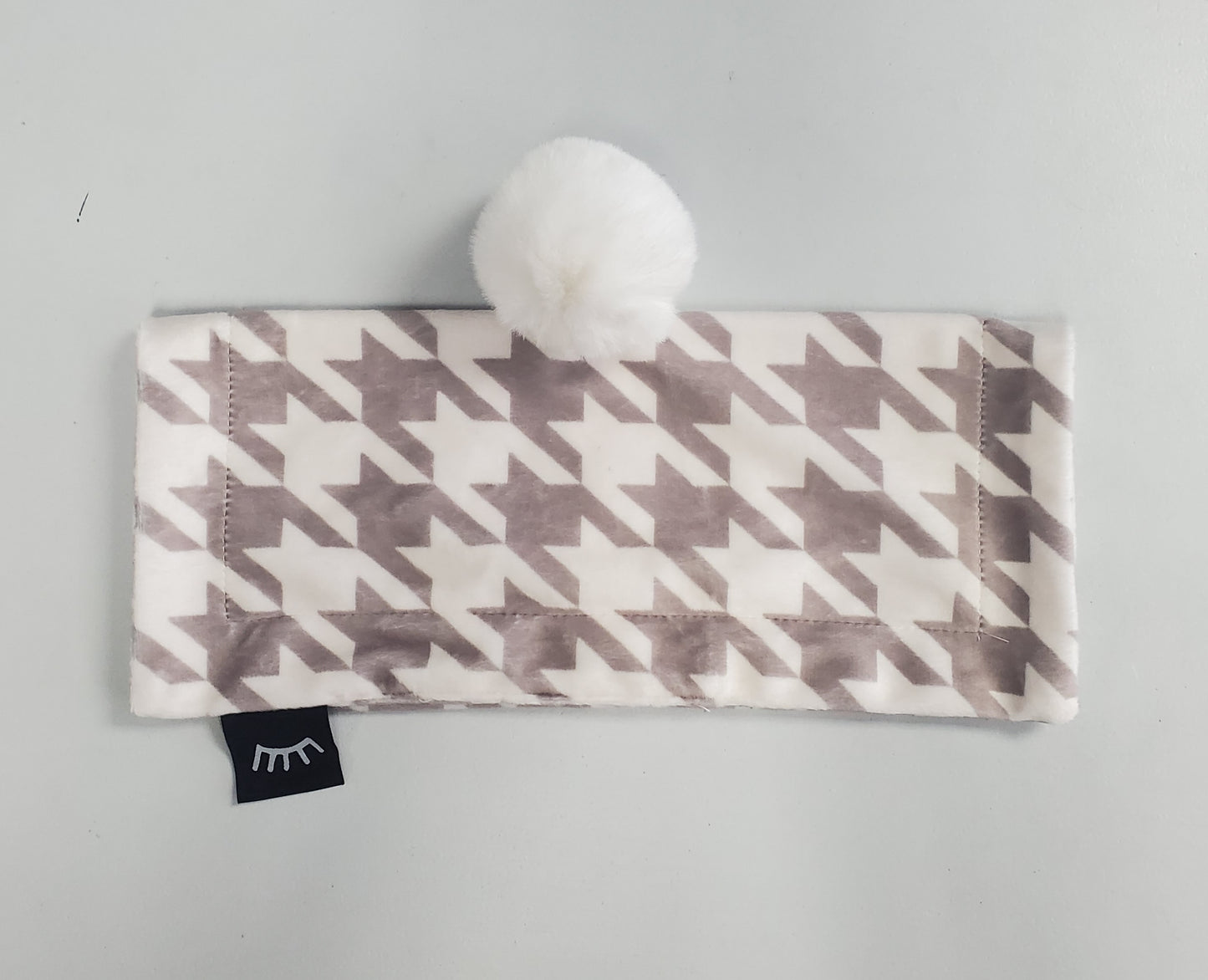 Houndstooth Taupe Mini Minky Lovey