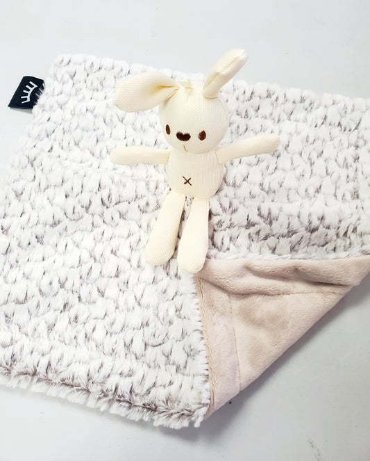 Cuddly Taupe Bunny Minky Lovey