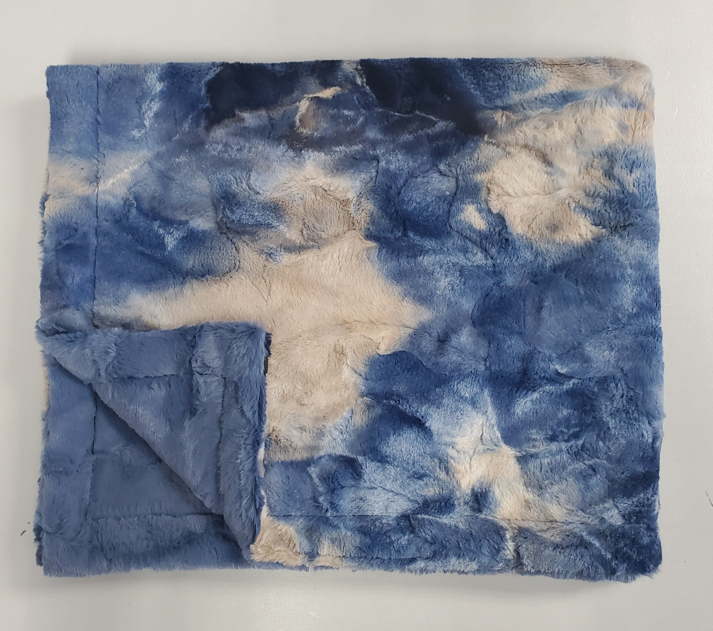 Sorbet Cobalt Taupe Minky Blanket