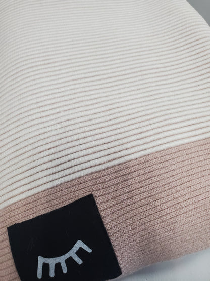 Stripes Taupe Cotton Knit Blanket 40"x40"
